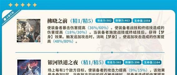 《崩坏星穹铁道》游戏娜塔莎光锥和遗器搭配攻略（玩转娜塔莎，赢得游戏胜利）